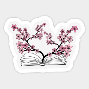 Open Book With Flowers Sticker